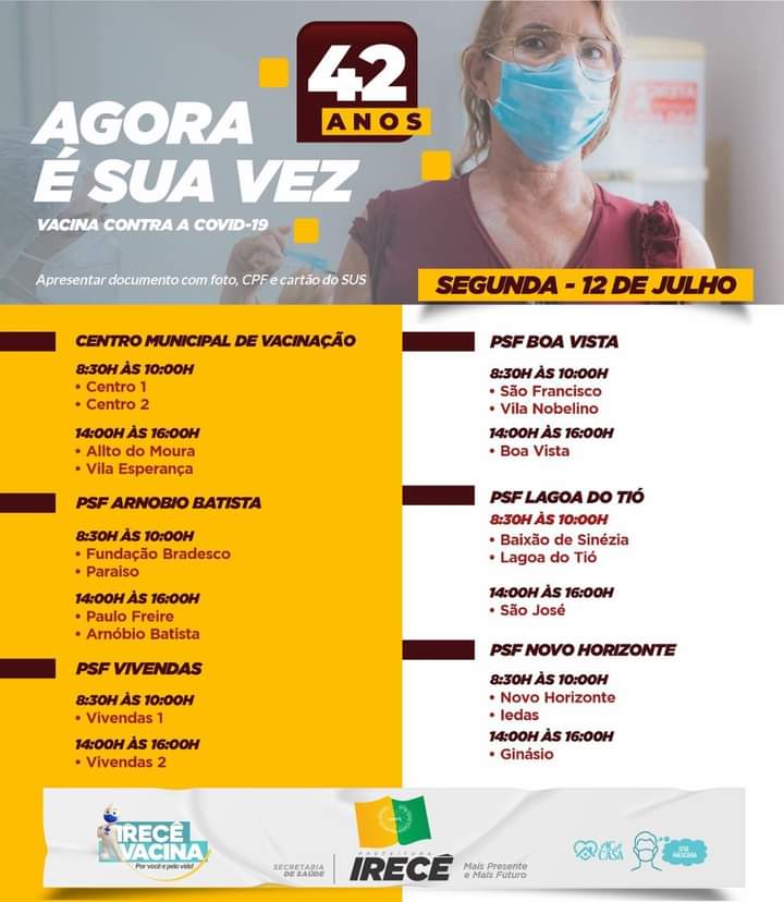 Quem aí tem 42 anos e tá ansioso pra tomar a vacina contra a COVID-19?