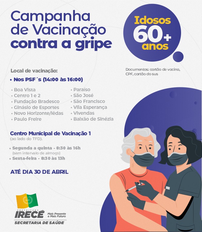 Prefeitura de Irecê inicia campanha de vacinação contra a gripe e sarampo
