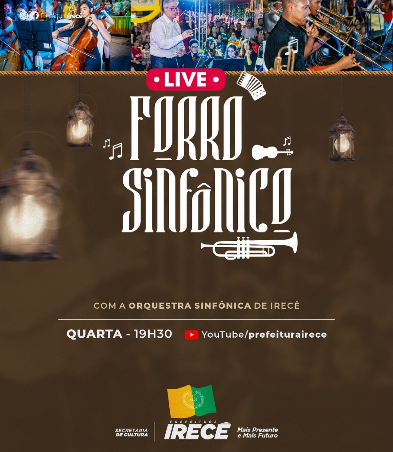 Para fechar com chave de ouro o mês de junho, vamos realizar a live Forró Sinfônico.