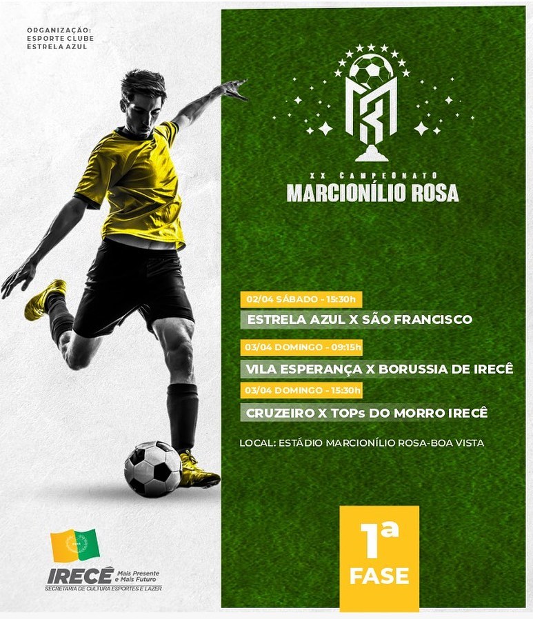 O final de semana chegou e, com ele, mais partidas do XX Campeonato Marcionílio Rosa!